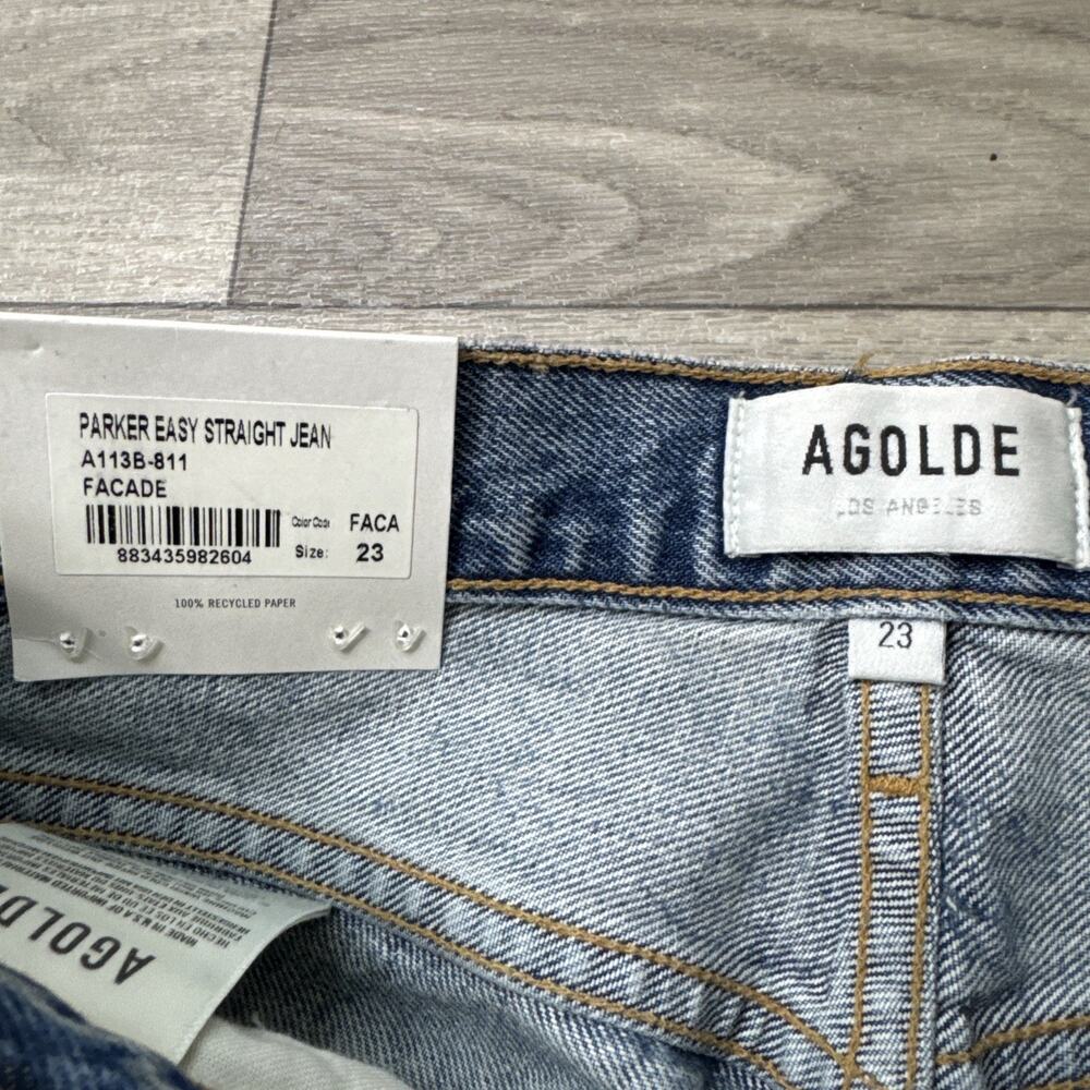 AGOLDE Parker Easy Straight Leg Jeans Button Fly Facade Medium Wash sz 23 - Picture 5 of 9